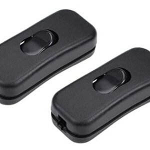 Electronic Spices Black Halfway Rocker Push Button Switch for Table Lamp, Bed Lamp, Inline Switch, Tik Tok (Pack of 2)