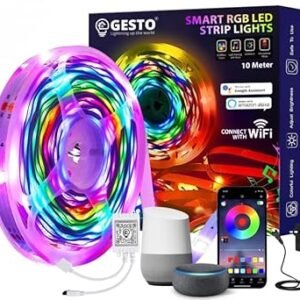 Gesto 600 LED Strip Lights with Adaptor - Music Sync RGB Lights with Alexa, Google & App Operated Waterproof Smart Light(10 Meter)