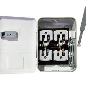 DeHMY Electric 2-Pole Change Over Switch, 32A, 240V – Heavy Duty Single-Phase Metal Box for Home & Office, Reliable Circuit Breaker Protection, Easy Installation