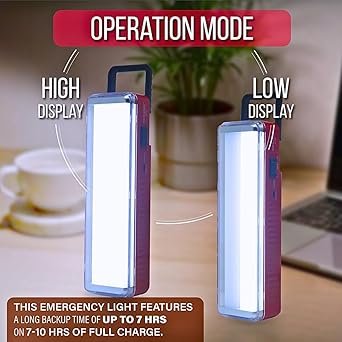 WOZIT Emergency Light Rechargeable|2 Tube Led Charging Light|Hi-Low Brightness Modes|Electric And Android Charging Support|Long Backup Lantern For Home,Office&Outdoor Use( Multicolor) - Image 5