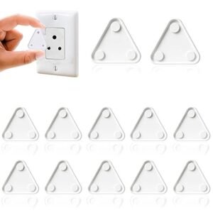 Novo Baby 12-Piece Baby Safety Electric Socket Plug Guards | Baby Proofing Switch Board Cover for Kids Safety with Easy Removal Pin (Pack of 12, White)