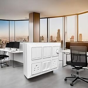 12 Modular Silver Line Gang Box Set 7 Switches 2 Sockets 1 Fan Regulator White Board Durable Electrical Fitting for Home and Office