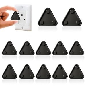 Novo Baby 12-Piece Baby Safety Electric Socket Plug Guards | Baby Proofing Switch Board Cover for Kids Safety with Easy Removal Pin (Pack of 12, Black)