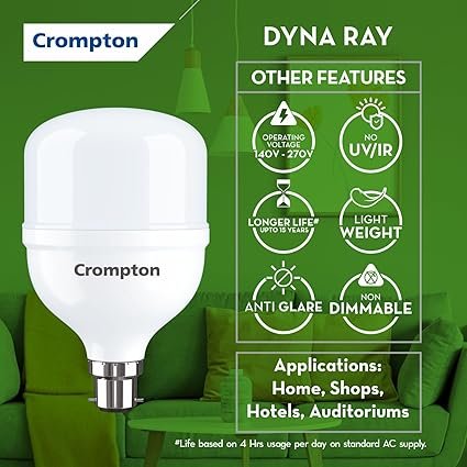 MOS Crompton LED50DFCDLPro-2 Base B22 50-Watt LED Bulb Combo (Cool Day Light) (Pack of 1, 50) - Image 4