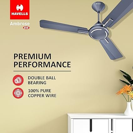Havells 1200mm Ambrose ES Ceiling Fan|Premium Finish, Decorative Fan, Elegant Look, High Air Delivery, Energy Saving, 100% Pure Copper Motor|2 Year Warranty by Brand - Image 6